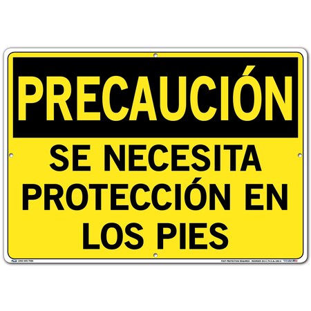 Vestil Aluminum Sign, 14-1/2" Height, 20-1/2" Width, Aluminum, Rectangle, Spanish SI-C-79-E-AL-080-S